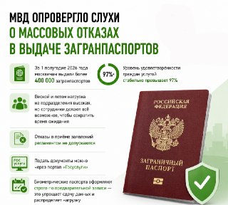МВД Развеяло Мифы о Массовых Отказах в Выдаче Загранпаспортов