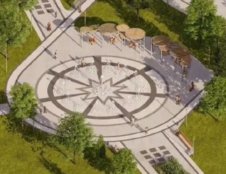 В Центральном Парке Строят Современный Безбарьерный Фонтан